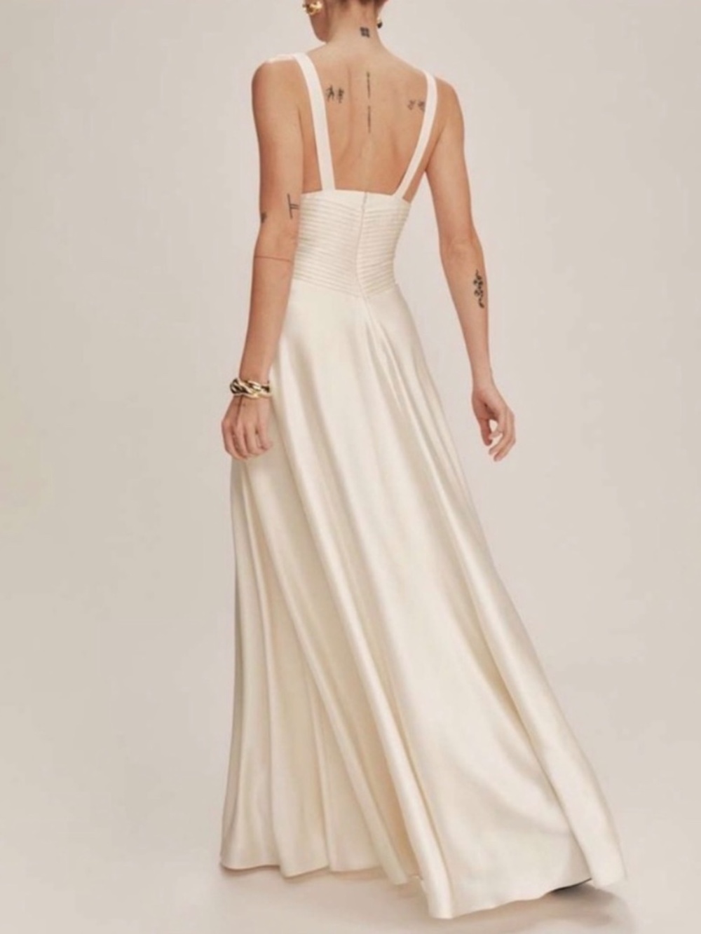 Reformation Arianwen Satin Gown Wedding Dress Fior Di Latte 6 - brand new w tags - Picture 11 of 16
